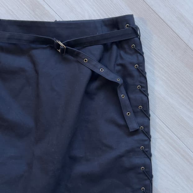 [LA BREA] Side Lace-up Midi Skirt