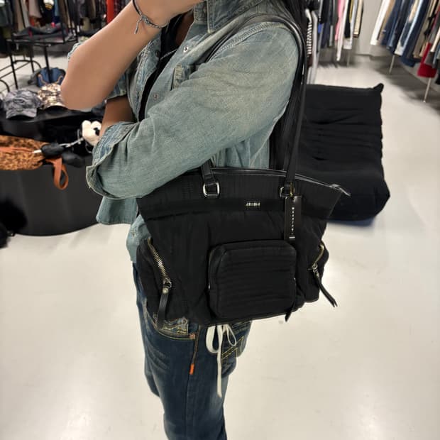 DIESEL quilted nylon tote bag 