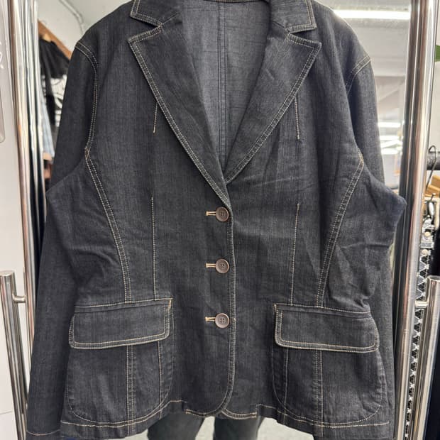 japanese vintage 여성 데님 블레이저 자켓