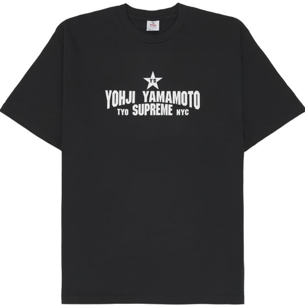 슈프림x요지야마모토 스타 티셔츠 블랙 Y’s (L)