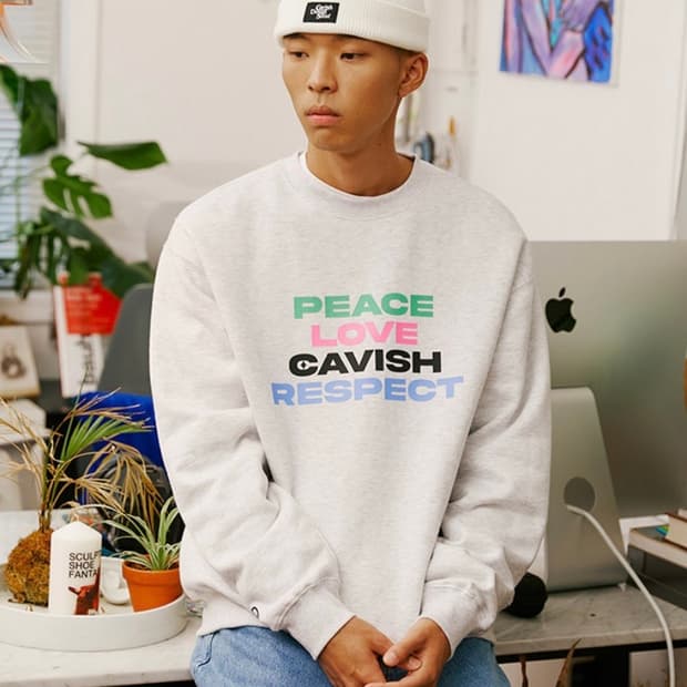 카비시 맨투맨 라이트 그레이 L