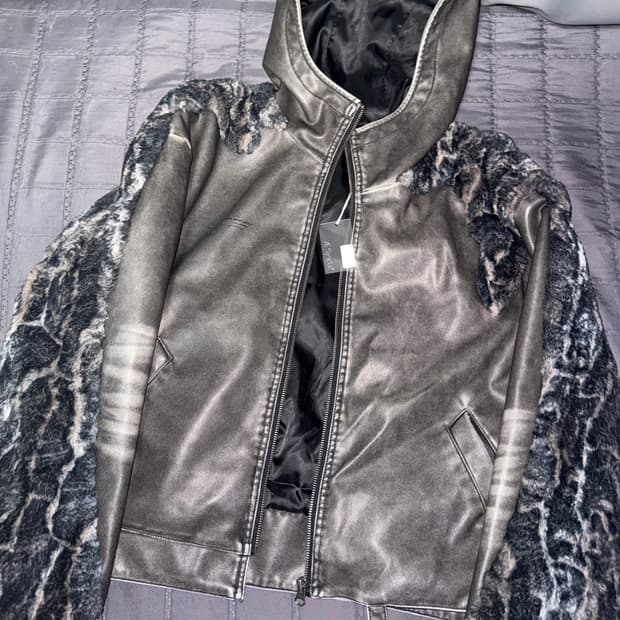 Swamp faux leather Jacket brown