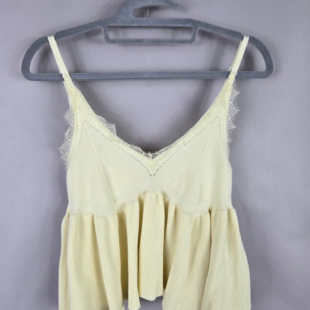 [무료배송]자라 L 여성 레이어드 니트 크롭 뷔스티에 나시 조끼