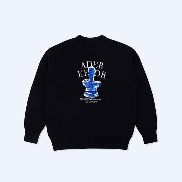 아더에러 트로피 로고 니트 블랙 A2