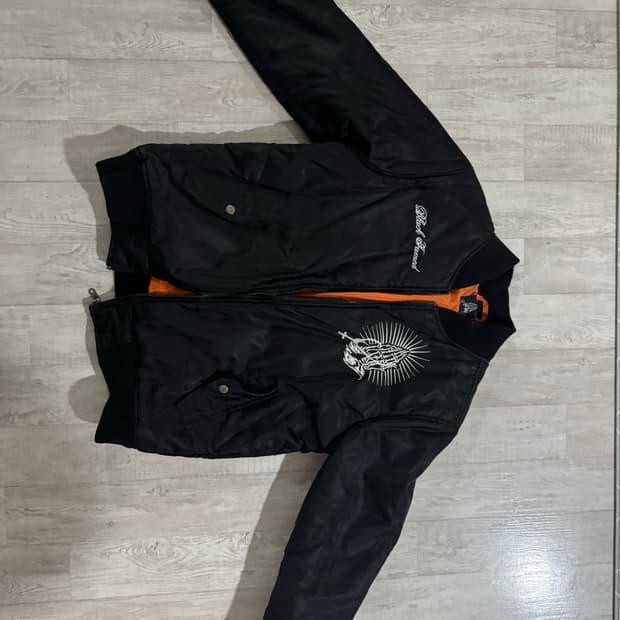 빈티지 자수 해골 마원 점퍼