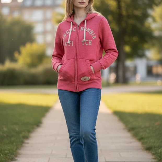 아베크롬비 Y2K 대장급 핑크 후드 집업 S