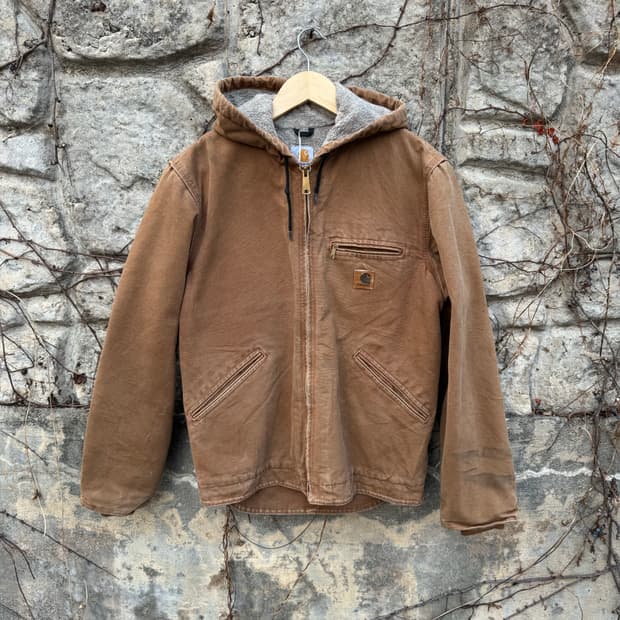 00s 칼하트 빈티지 j141 브라운 덕캔버스 디트로이트 액티브 자켓