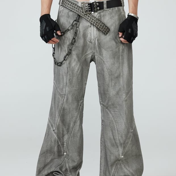 FRKM SCD 디스트로이드 워싱 플레어 팬츠 L 