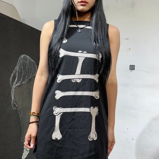 Moschino 고딕 블랙 미니 원피스