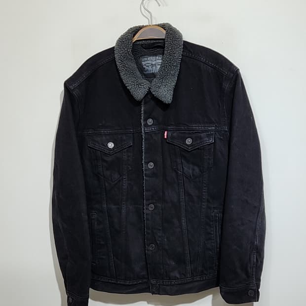 (XL) 리바이스 양털 청자켓 블랙 데님자켓 레드탭 빈티지 