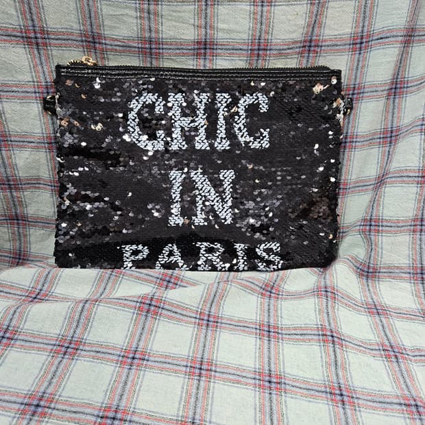 블랙 스팽글 클러치백/크로스백