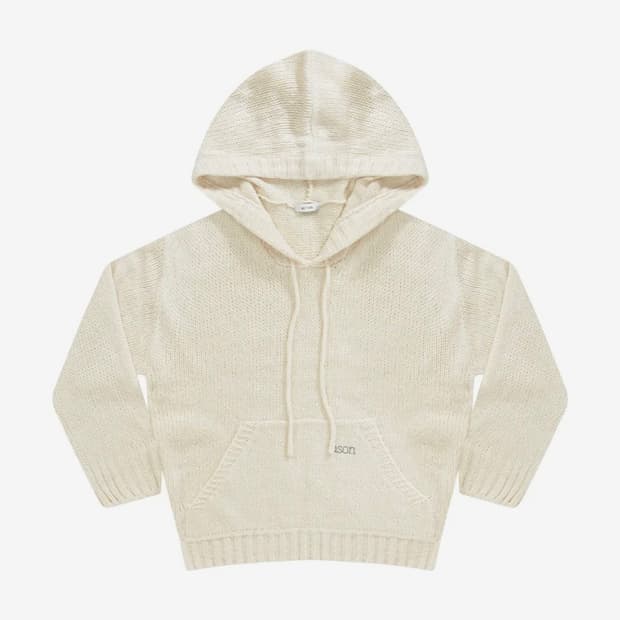 애즈온 포포 후드 니트 아이보리 