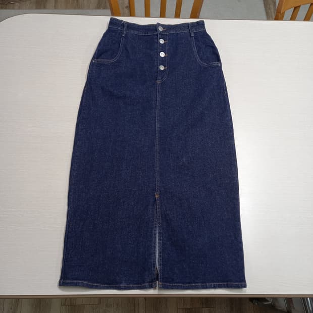 26 ZARA 스판 데님 롱스커트 진청 26-606