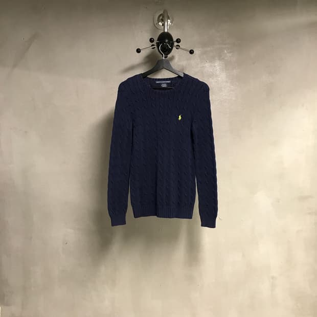 폴로 랄프로렌 케이블 니트 네이비 M