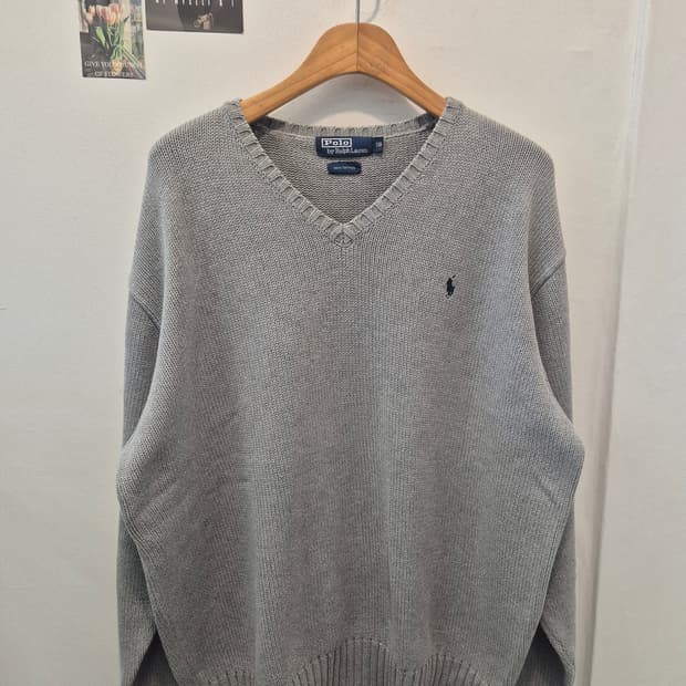 폴로 랄프로렌 남성 V넥 니트 회색 110