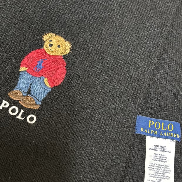 폴로 랄프로렌 곰돌이 머플러 블랙