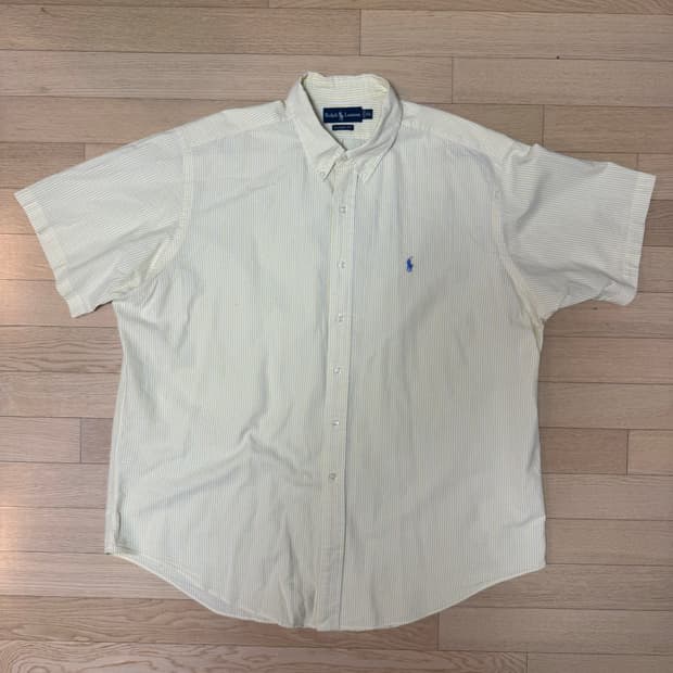 [2XL] Polo Ralph Lauren 옐로우 스트라이프 시어서커 셔
