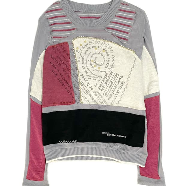 Vintage 패치워크 롱 슬리브리스