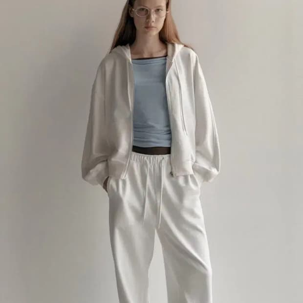 로우클래식 집업 후디 화이트LC233