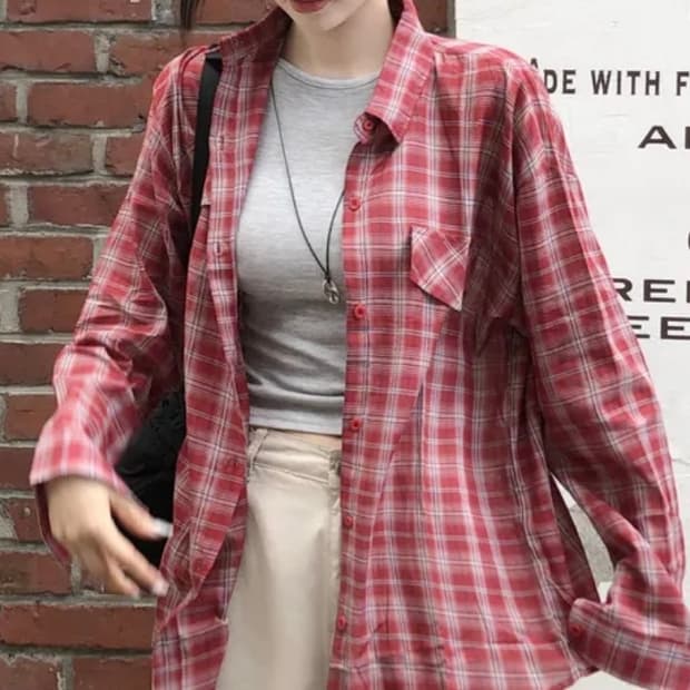 레드 체크 셔츠