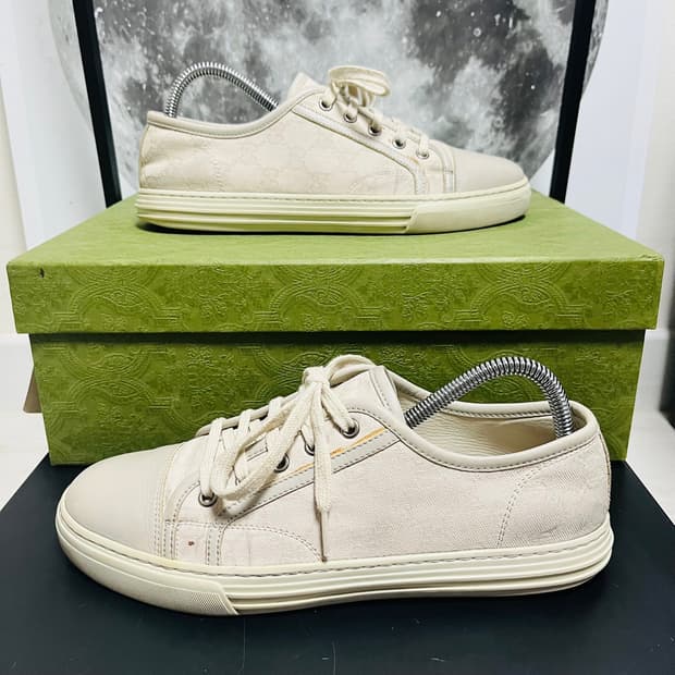  정품 6.5) 구찌 GG로고 캔버스 스니커즈 260~265
