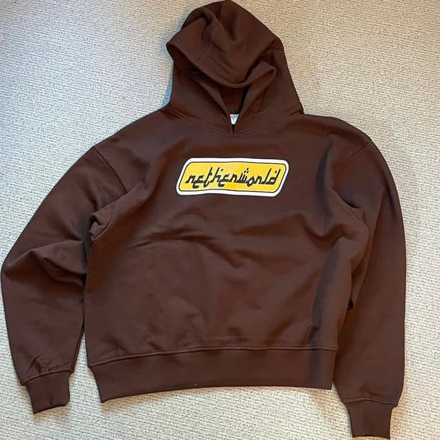 네더월드 아라빅 로고 브라운 후드티 L