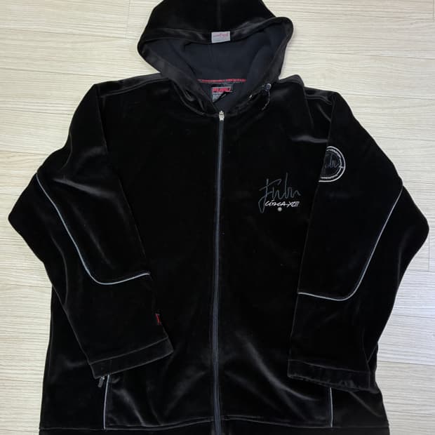 후부 벨벳 빅사이즈 후드집업