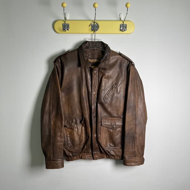 VTG 빈티지 A-2 레더 플라이트 자켓 L