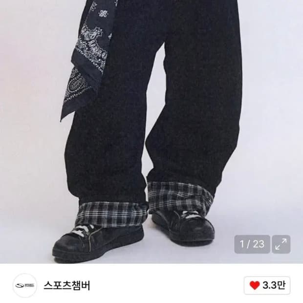 스포츠챔버 SC 체크 커프 팬츠 블랙