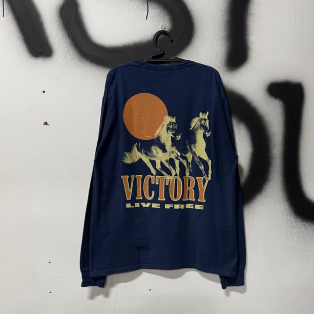 VTG USA 빈티지 웨스턴 빅 프린팅 롱슬리브 티셔츠