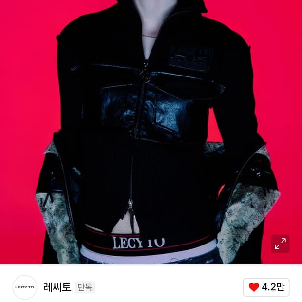레씨토 레더 넥 집업