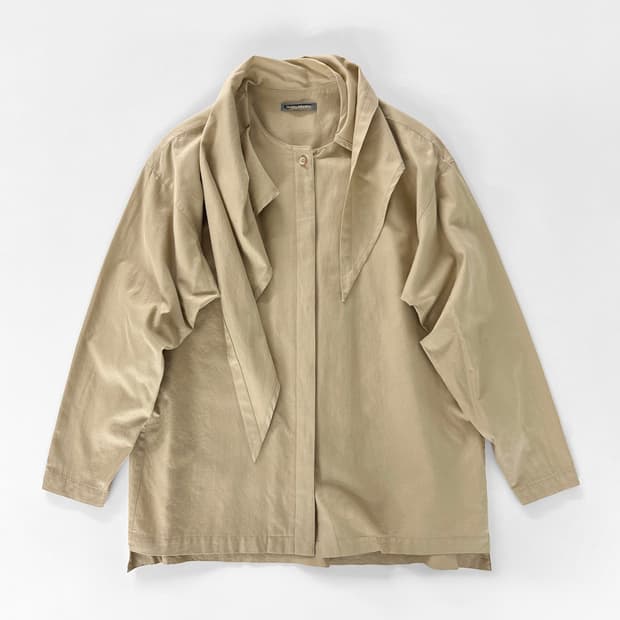 80s 이세이 미야케 드레이프 스카프 셔츠