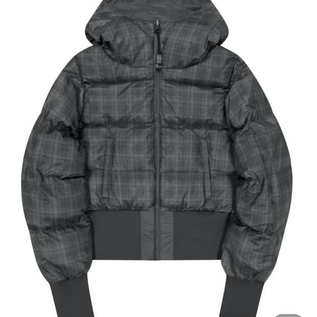 오호스 체크 리버시블 패딩