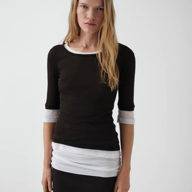 [XS,S]기마구아스 Gemma 레이어드 티셔츠/브라운