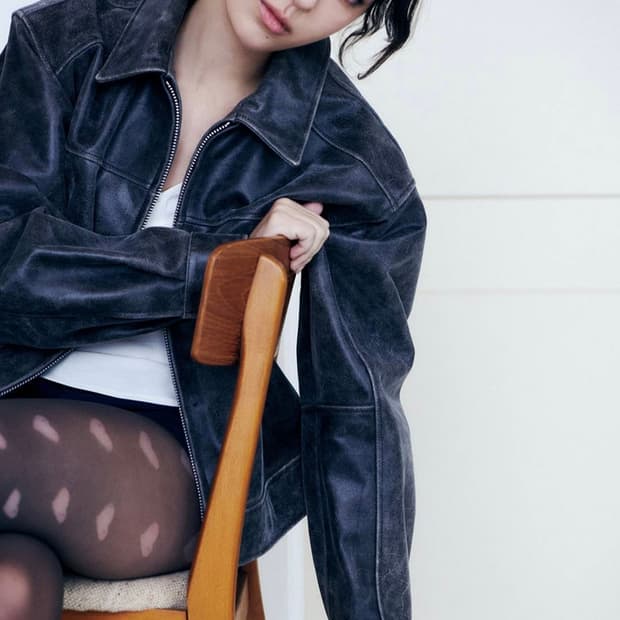 글로니 페이드 레더자켓 레귤러 블랙