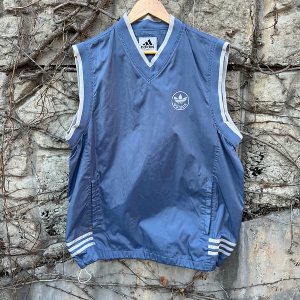 90s 아디다스 빈티지 로고 프린팅 베스트 xl