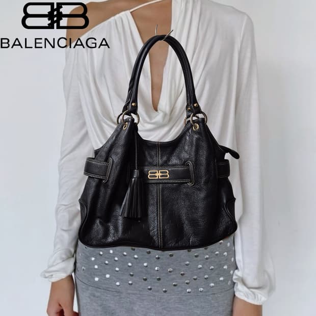 BALENCIAGA 00s Black leather Bag