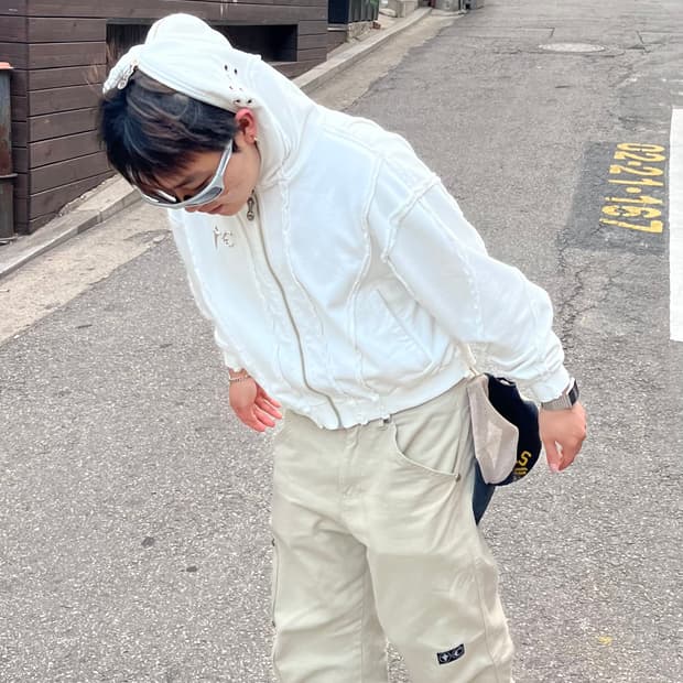 떠그클럽 Thug Pants 베이지 카펜터 팬츠 와이드핏