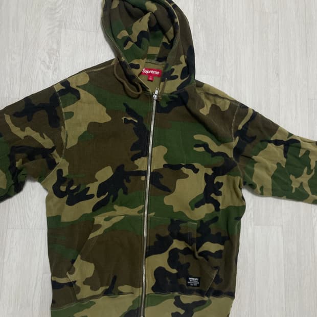 [M]슈프림 후드 집업 써멀 우드랜드