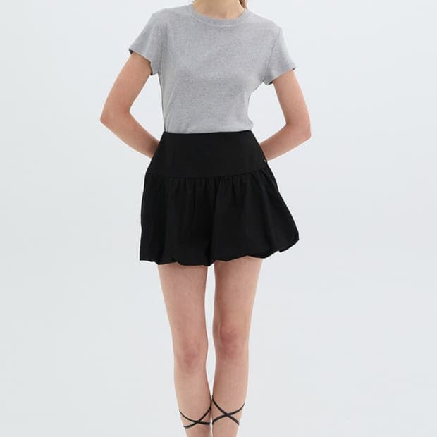플로움 balloon skirt 블랙 XS