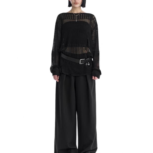 트리밍버드 Cut-Out Mesh Knit Pullover