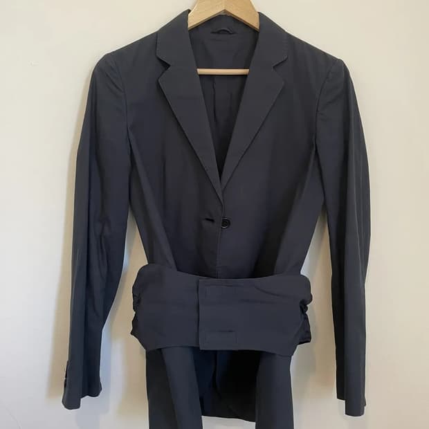 Helmut Lang cummerbund blazer