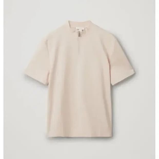 COS 코스 지퍼 모크넥 반팔 티셔츠