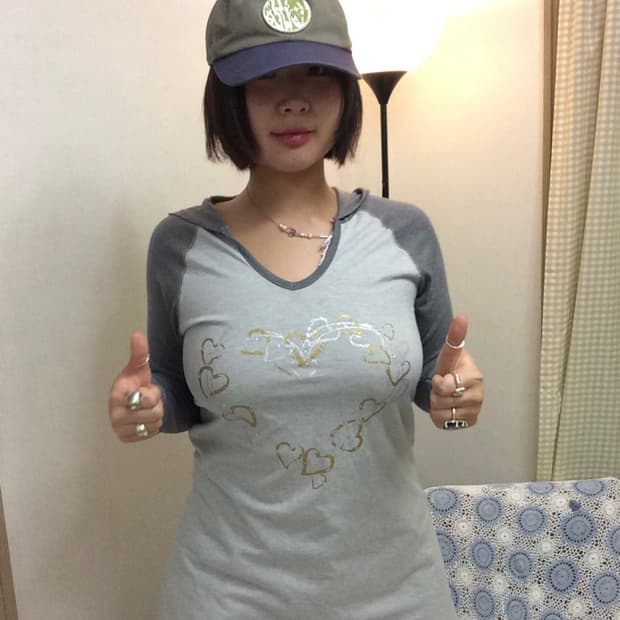 하트 후드 미니원피스