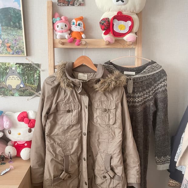 모리걸 빈티지 노르딕 야상 점퍼 set 🤎🤍❄️