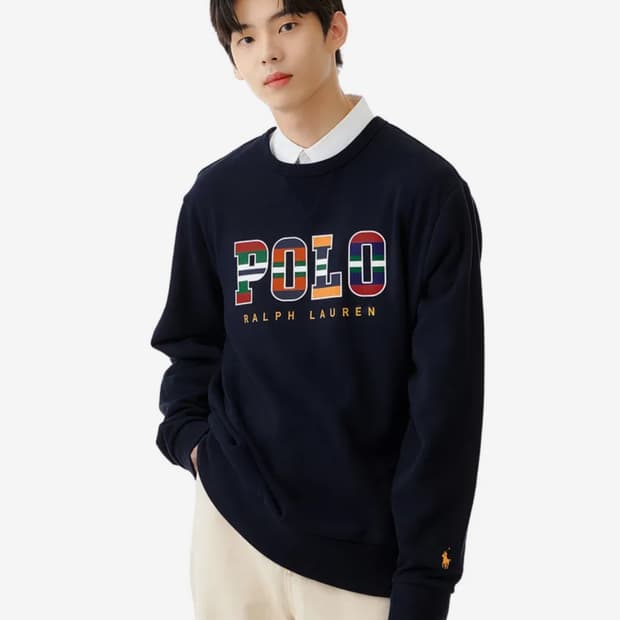 [새제품]폴로랄프로렌 로고 맨투맨 네이비XL