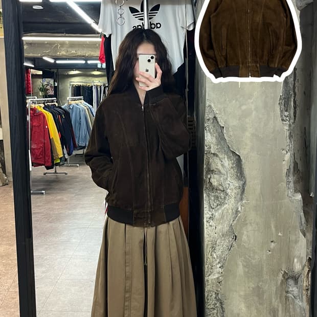 빈티지 스웨이드 집업 자켓 브라운 XL #csz2335
