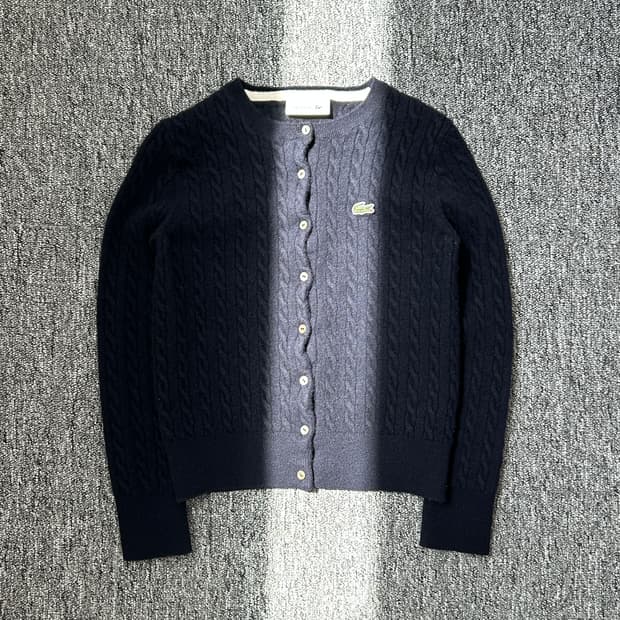 라코스테 네이비 케이블 가디건