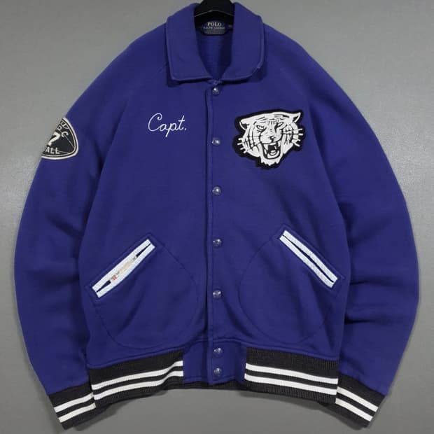 실측 XL) 폴로 랄프로렌 RL 뉴욕 타이거 코튼 스타디움 바시티 자켓
