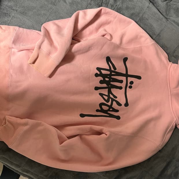 스투시 후드집업 s 핑크( 딸기우유색)